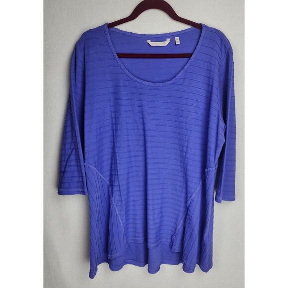 Soft surroundings Tunic Top Womens XL 100% cotton Ribbed comfortable cozycore - Picture 2 of 9